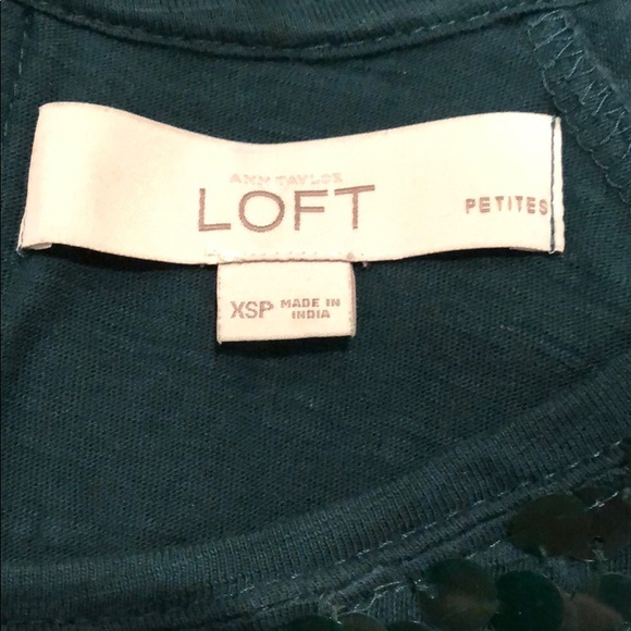 Green sequin Ann Taylor Loft Shirt - Picture 3 of 4